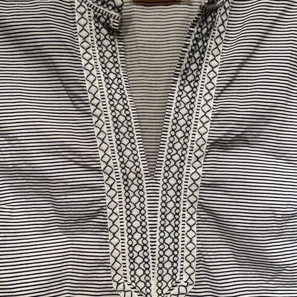 Tory Burch Tunic Dress 4 | Nautical Stripe Embroidered Shift Preppy Coastal $345 - Picture 6 of 10